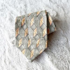MILANO UOMO Vintage Pastel Patterned Silk Neck Tie